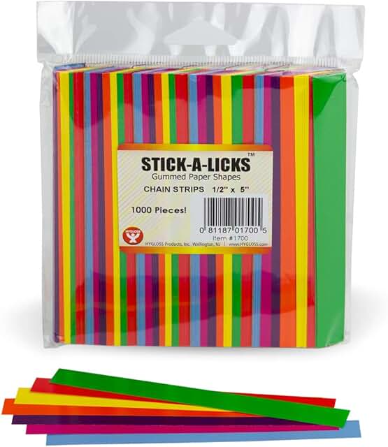 Assorted Color Stick-A-Licks Chain Strips for Crafts, 1000 pcs