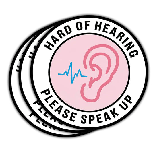 Set of three hearing impairment awareness stickers