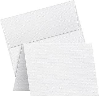 Set of 25 blank linen textured greeting cards with envelopes