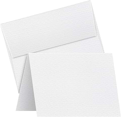 Set of 25 blank linen textured greeting cards with envelopes