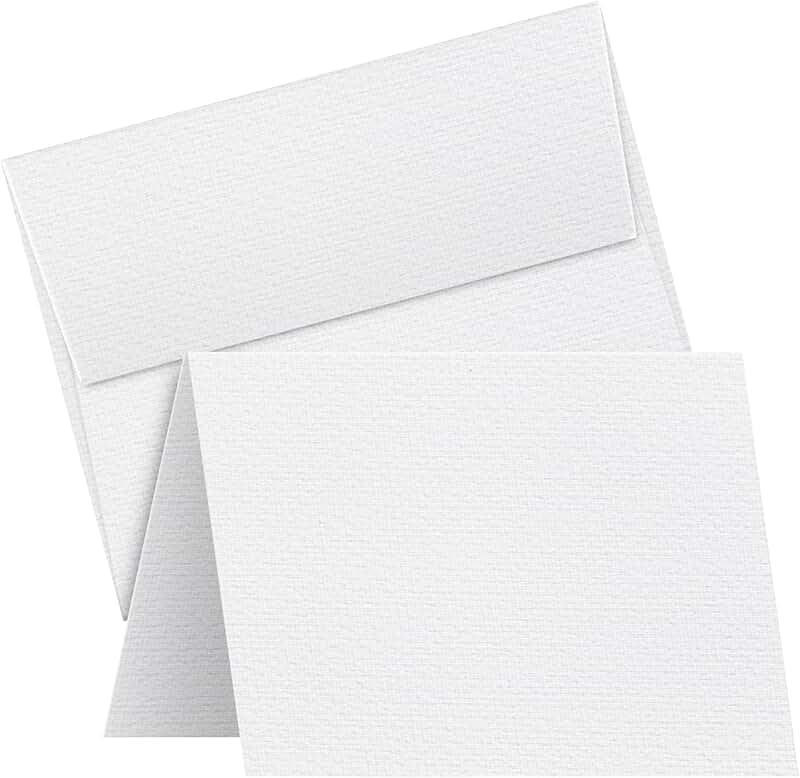 Set of 25 blank linen textured greeting cards with envelopes