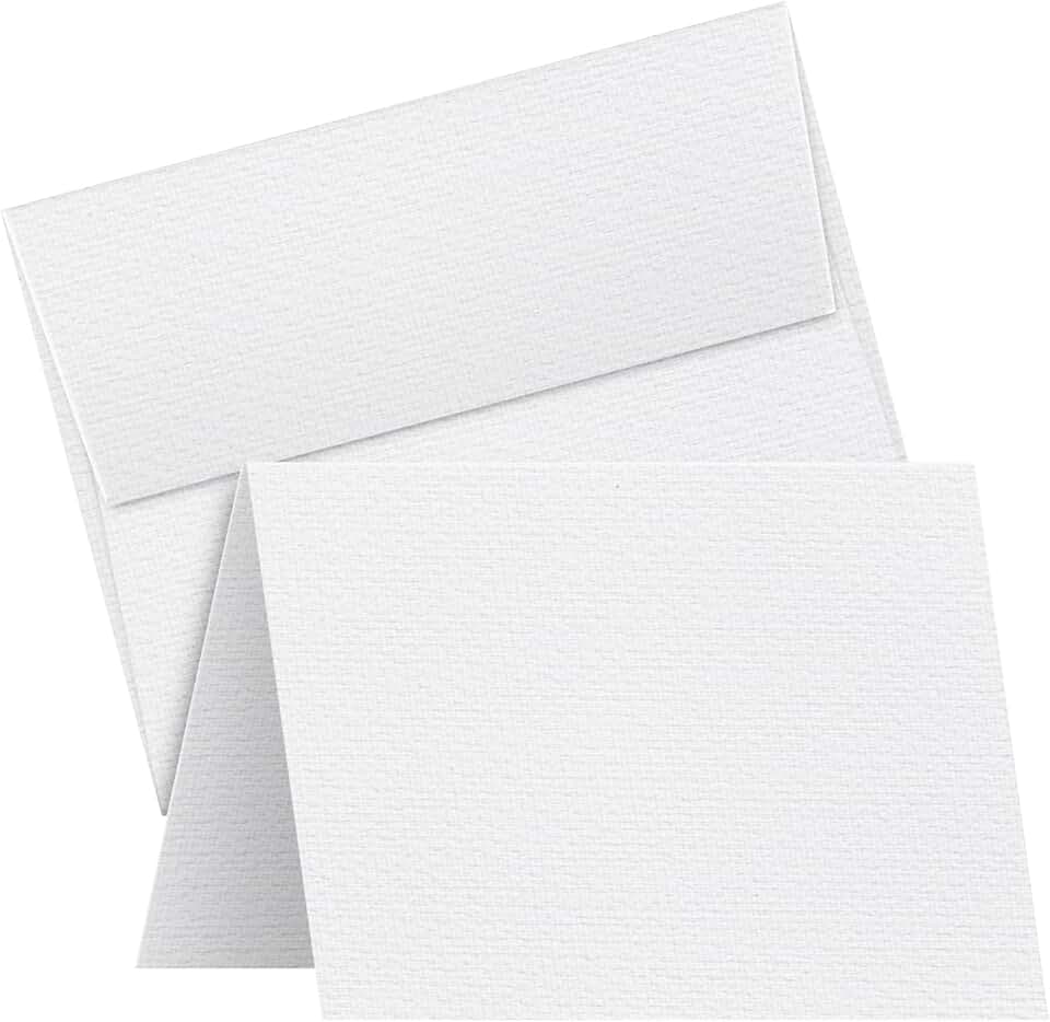 Set of 25 blank linen textured greeting cards with envelopes