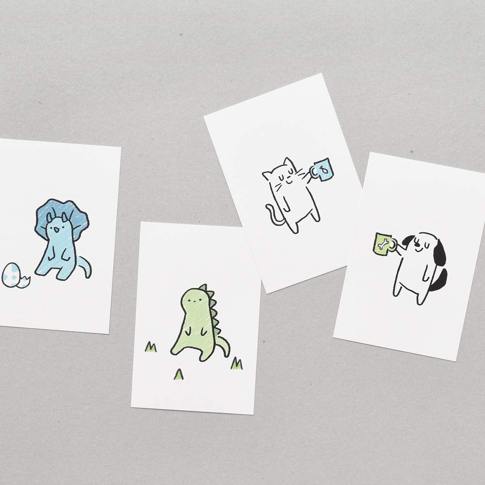 Set of 12 unique cute single cards
