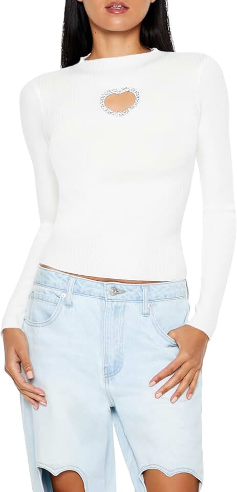 Women's Glitter Heart Sweater