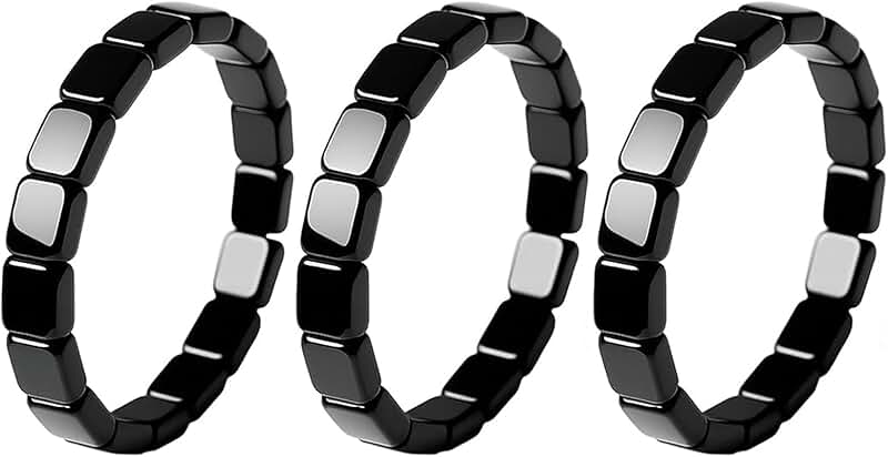 Hematite Beaded Bracelet for Men, Natural Energy Jewelry