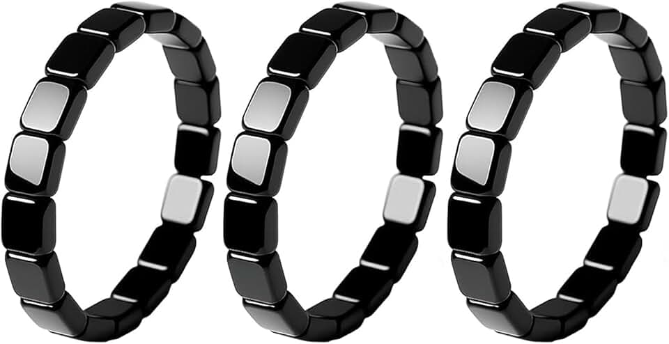 Hematite Beaded Bracelet for Men, Natural Energy Jewelry