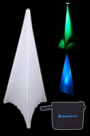 White tripod PA speaker stand cover with 360-degree wrap