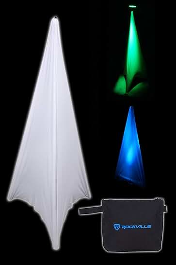 White tripod PA speaker stand cover with 360-degree wrap