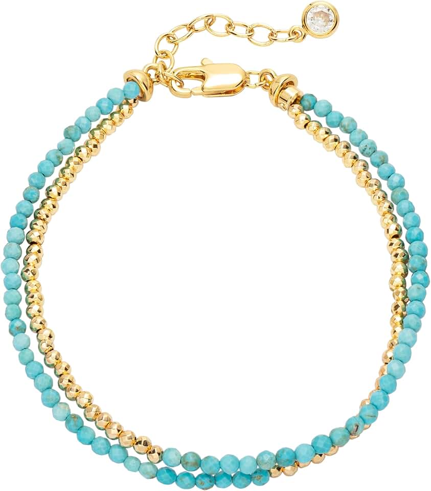 Dual-Strand Natural Stone Beaded Bracelet for Women