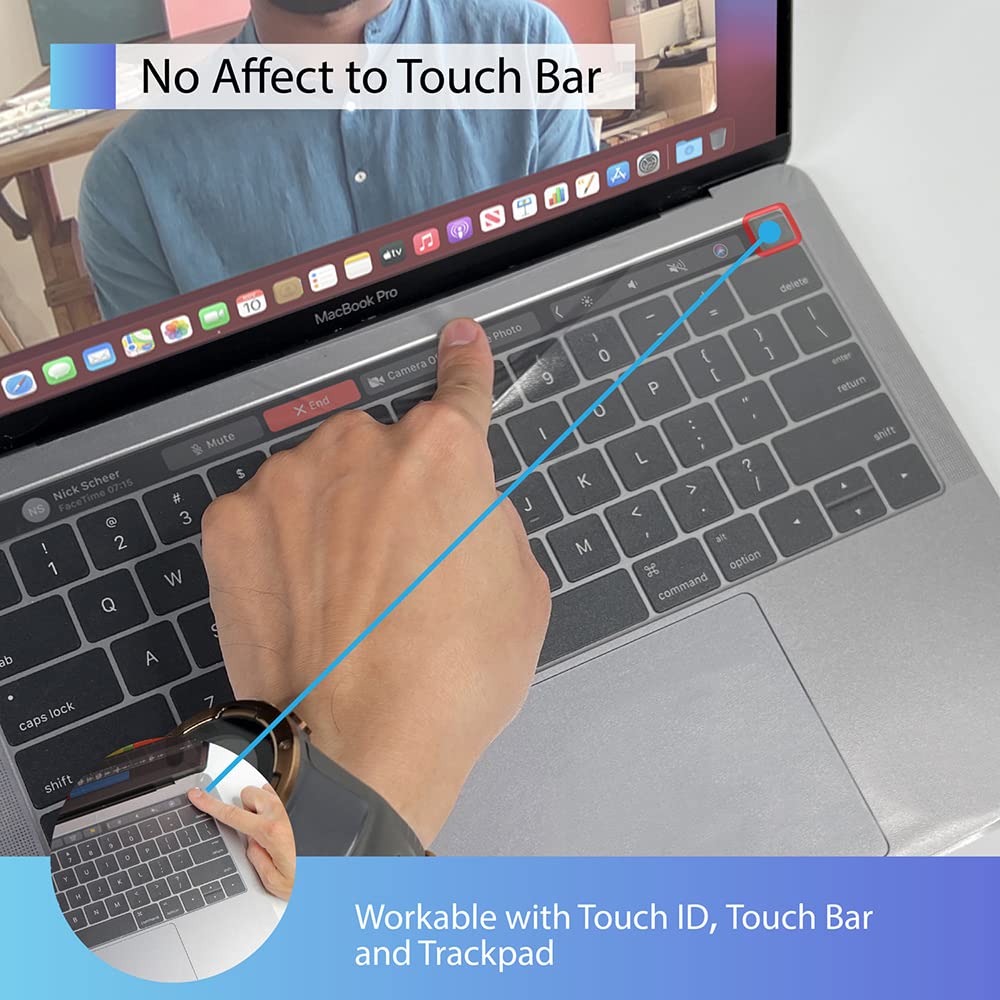 KeyboardMask for MacBook Air 13" Full Cover for Keyboard + Touchbar / Pad / ID Work While Covered Ultra Thin Keyboard Cover Protector Waterproof Anti-Dust MacBook AIR 13"(2018 2019 2020)