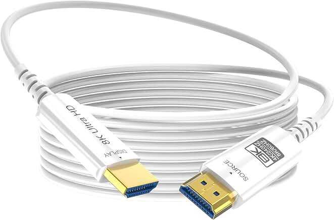 8K Fiber Optic HDMI Cable 130 FT, 48Gbps, Ultra High Speed