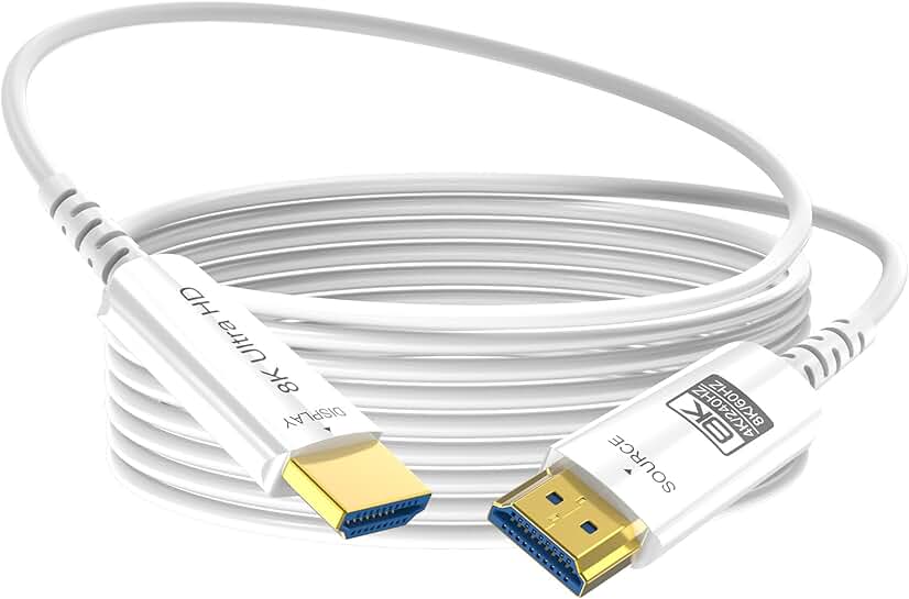 8K Fiber Optic HDMI Cable 130 FT, 48Gbps, Ultra High Speed