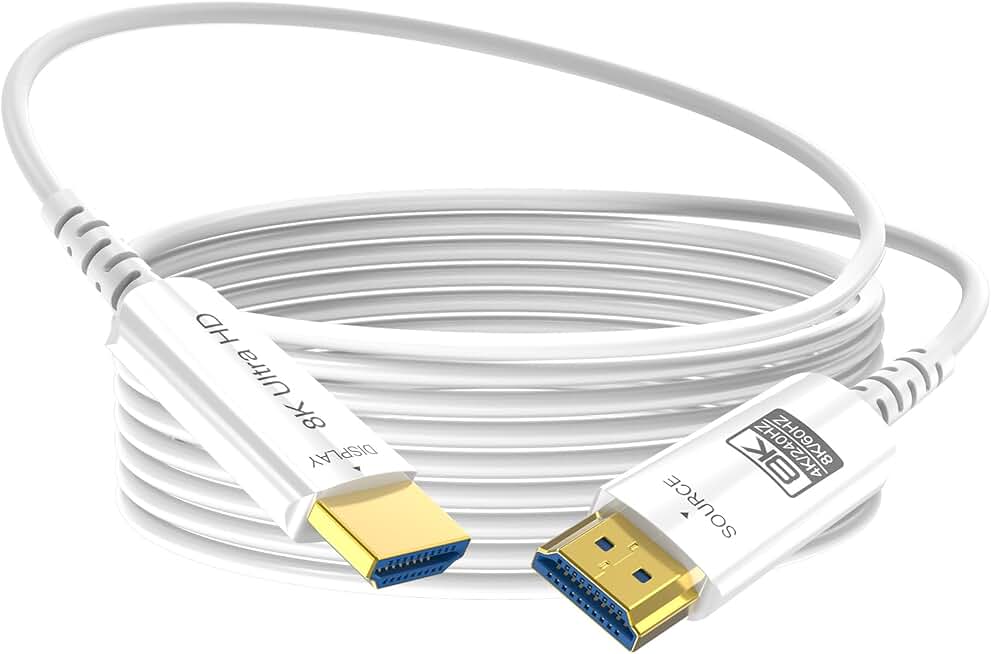 8K Fiber Optic HDMI Cable 130 FT, 48Gbps, Ultra High Speed