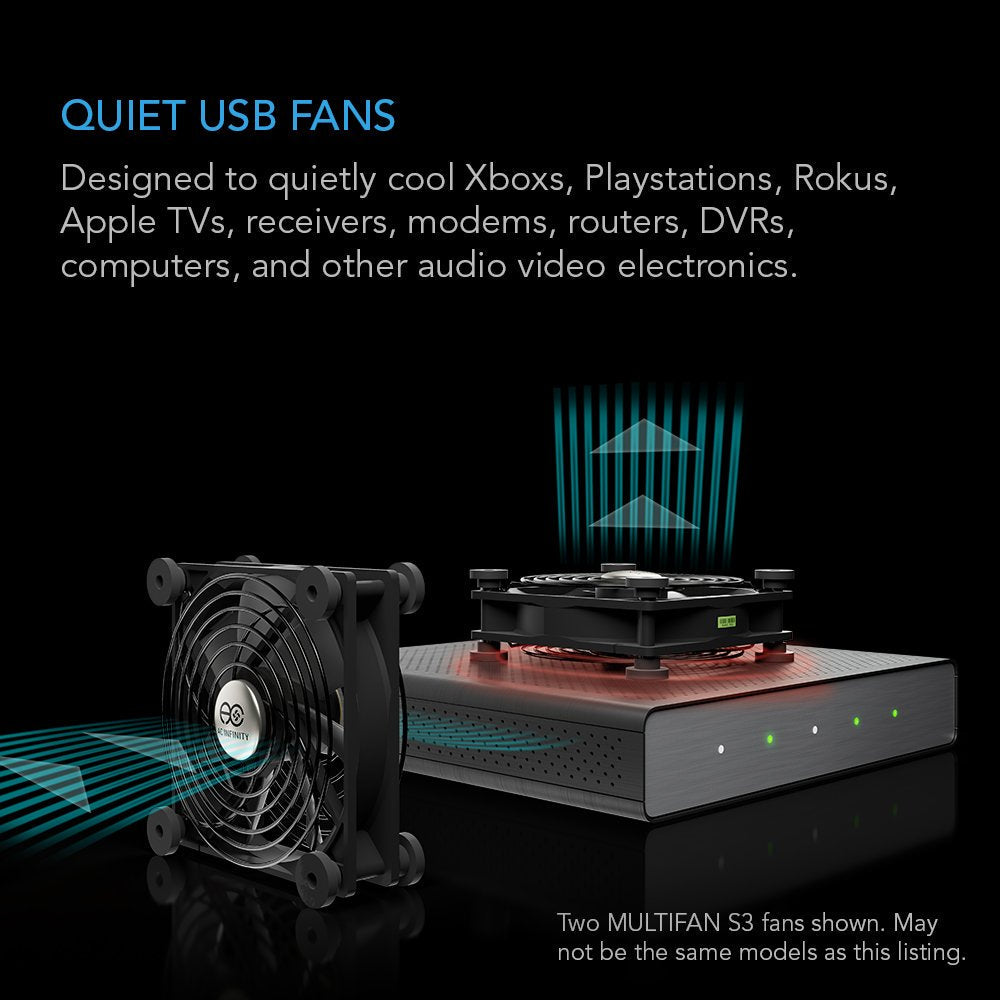 MULTIFAN S1, Quiet 80mm USB Fan, UL- for Receiver DVR Playstation Xbox Computer Cabinet Cooling