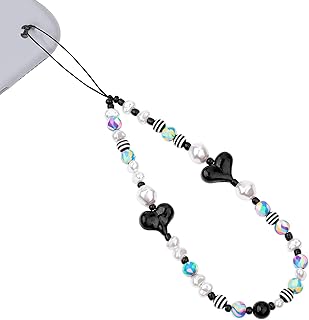 Beaded Phone Lanyard with Heart Clay Beads