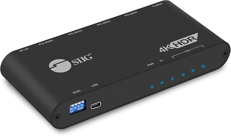 1x4 HDMI 4K HDR Splitter with Auto Scaling