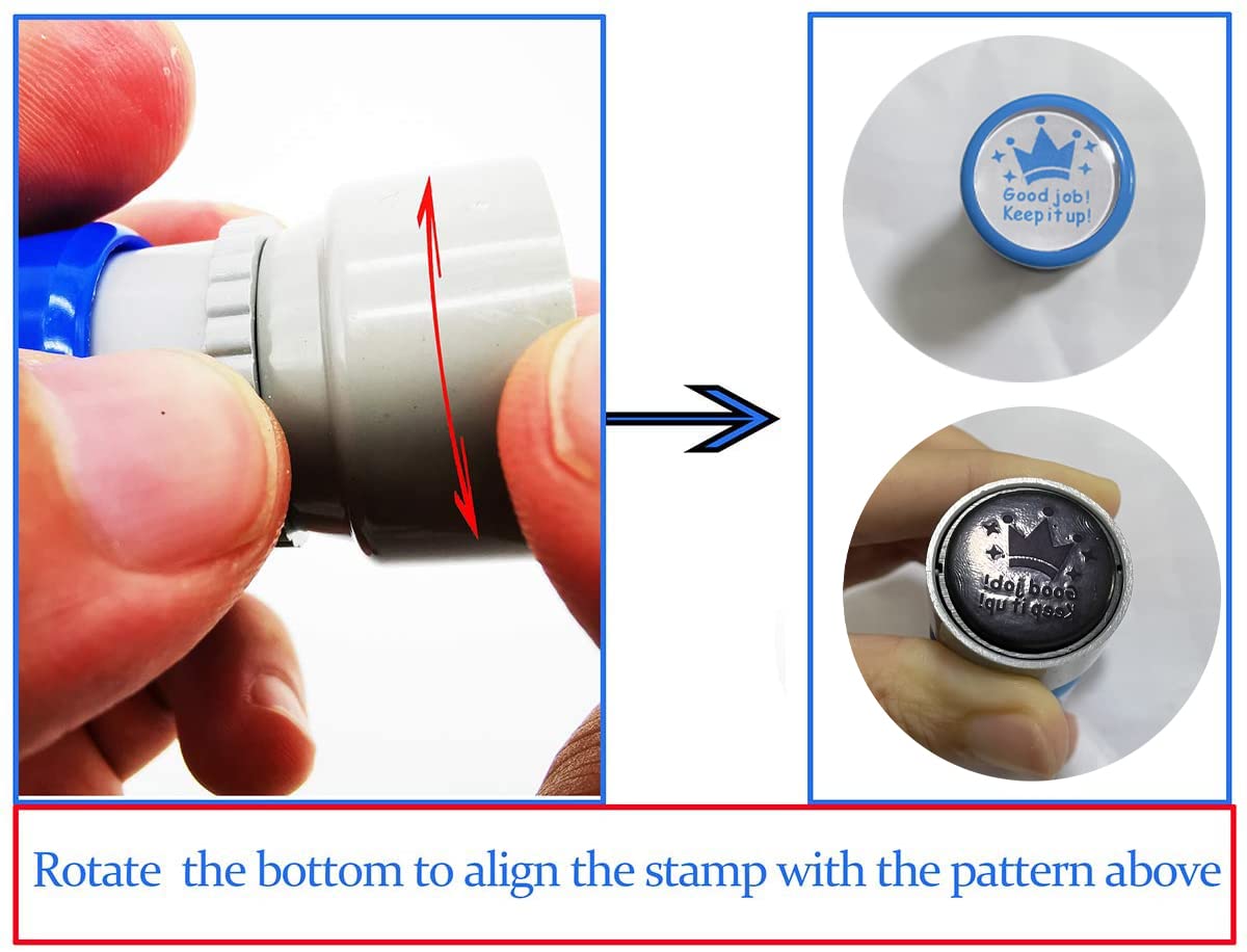 Set of 5 Self-Inking Teacher Rubber Stamps