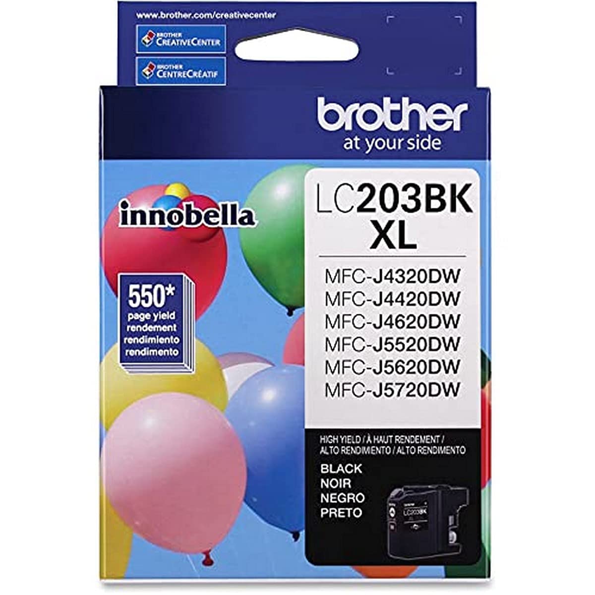 Genuine High Yield Black Ink Cartridge, LC203BK, Replacement Black Ink, Page Yield Up To 550 Pages, Dash Replenishment Cartridge, LC203