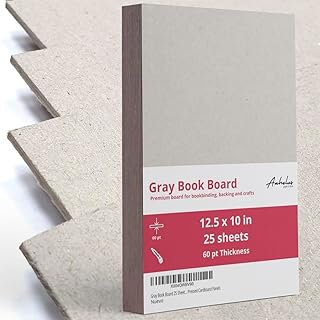 Gray 25-Sheet Book Board, 12.5 x 10 inches, 60pt
