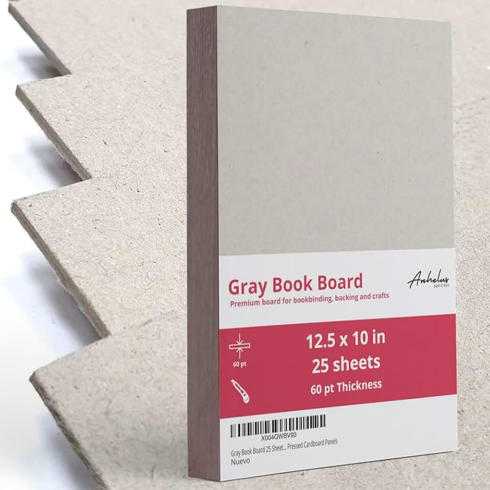 Gray 25-Sheet Book Board, 12.5 x 10 inches, 60pt