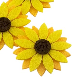 20pcs 2-inch Triple Layer Felt Sunflower Cutouts for Crafts