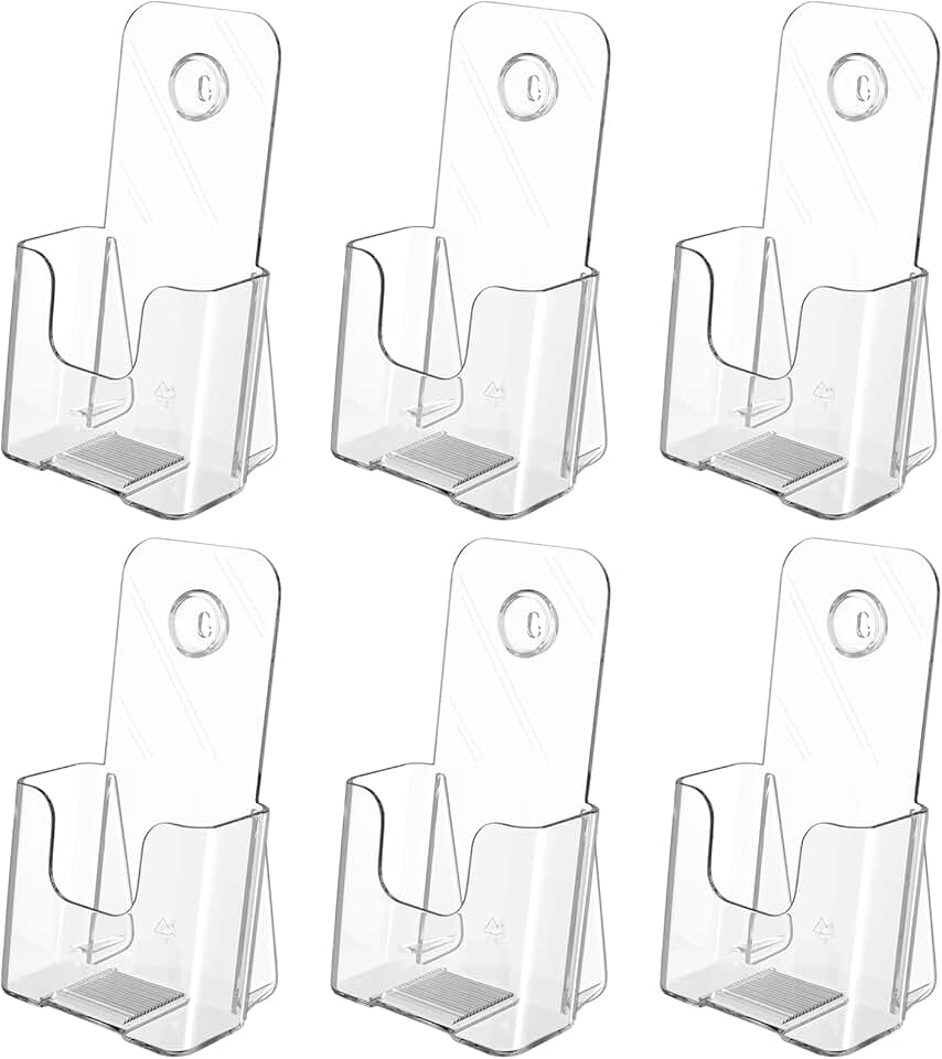 Six-Pack Acrylic Brochure Holders for Pamphlets and Flyers