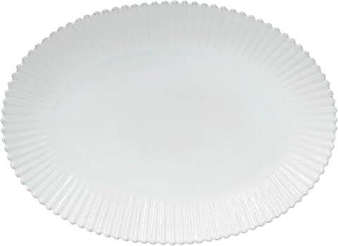 20-inch White Ceramic Oval Platter for Serving