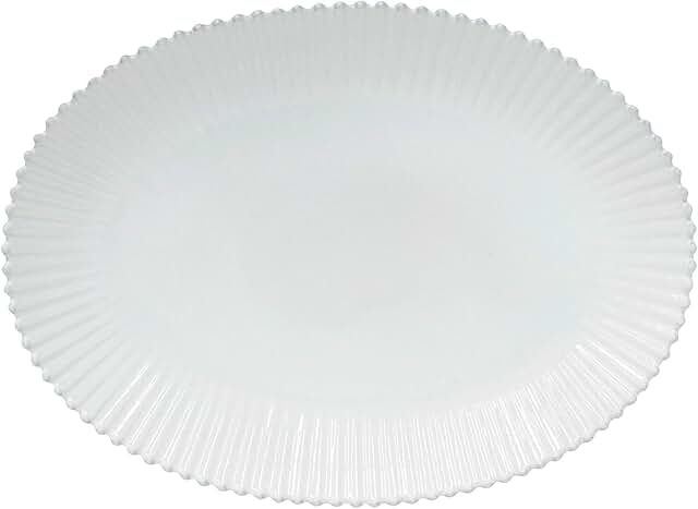 20-inch White Ceramic Oval Platter for Serving