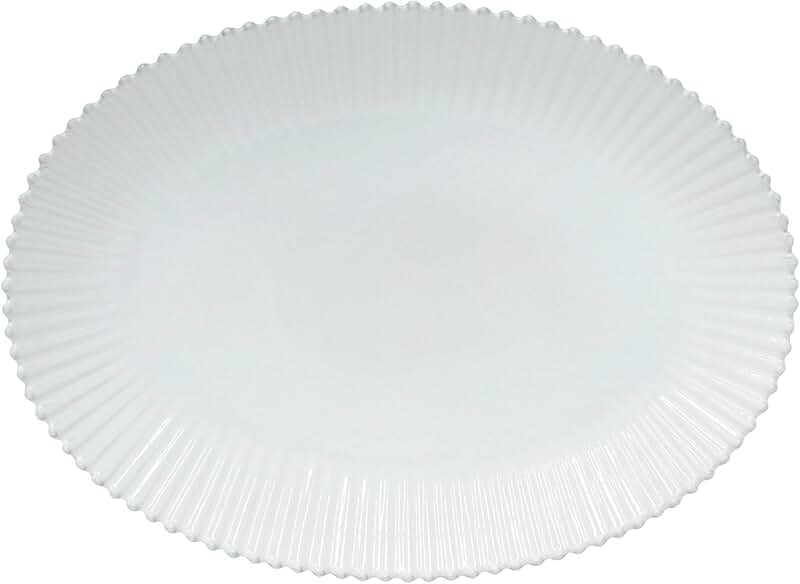 20-inch White Ceramic Oval Platter for Serving