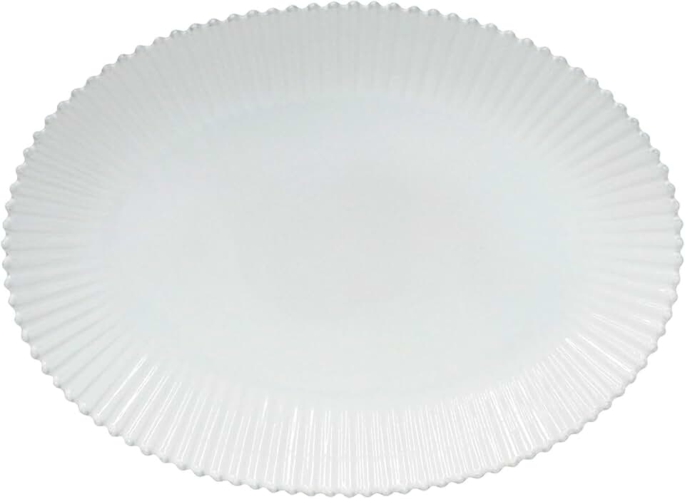 20-inch White Ceramic Oval Platter for Serving