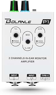 Portable in-ear monitor amplifier with XLR and TRS inputs