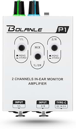 Portable in-ear monitor amplifier with XLR and TRS inputs