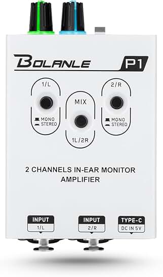 Portable in-ear monitor amplifier with XLR and TRS inputs