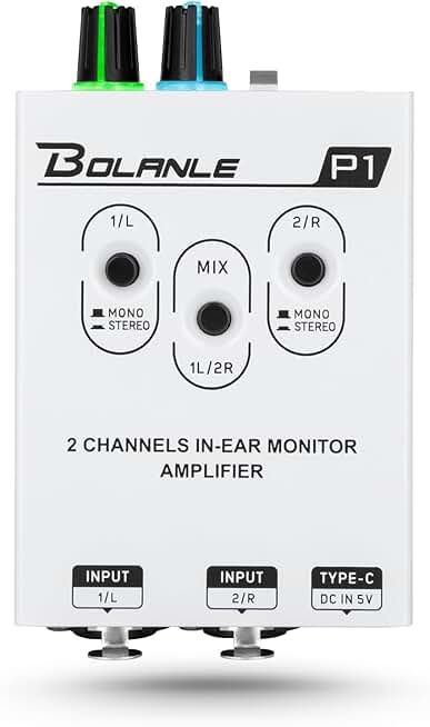 Portable in-ear monitor amplifier with XLR and TRS inputs