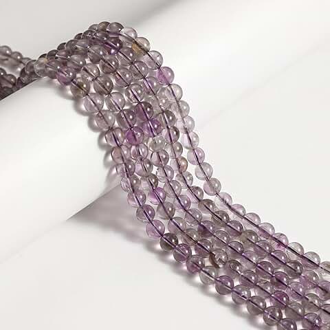 60pcs 6mm Natural Bolivian Amethyst Beads for Jewelry Making