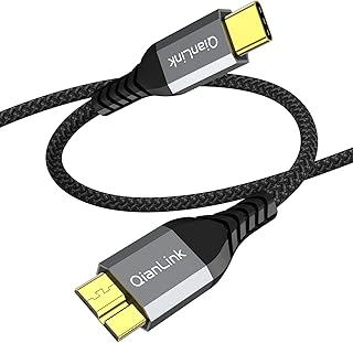 10Gbps Micro B to USB C Hard Drive Cable, 1.6ft