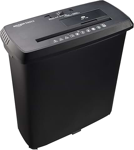8-Sheet Strip Cut Paper Shredder with Card Slot