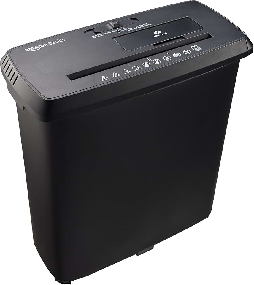 8-Sheet Strip Cut Paper Shredder with Card Slot