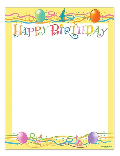 Birthday Letterhead Sheets, 8.5 x 11, 60 Sheets