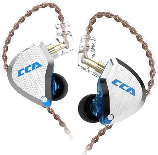 In-Ear Monitors with 5BA and 1DD Drivers, Tangle-Free Cable