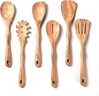 12-Inch Olive Wooden Cooking Utensil Set, 6 Pieces