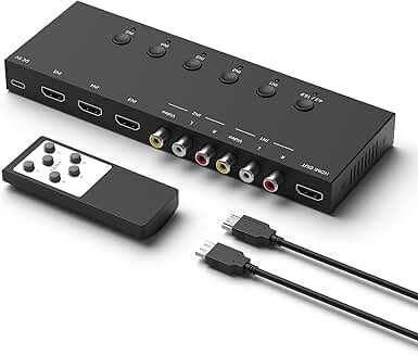 3-Way HDMI Switch with RCA to HDMI Converter