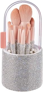 8-Piece Luxurious Professional Makeup Brush Set with Diamond Holder