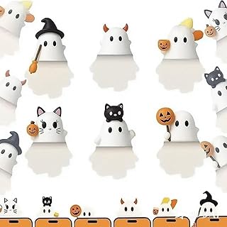 Set of 6 Halloween Ghost and Pumpkin Phone Toppers