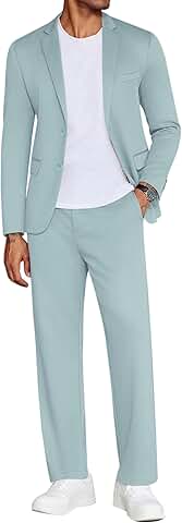 Men's Slim Fit 2-Piece Suit with Blazer and Pants