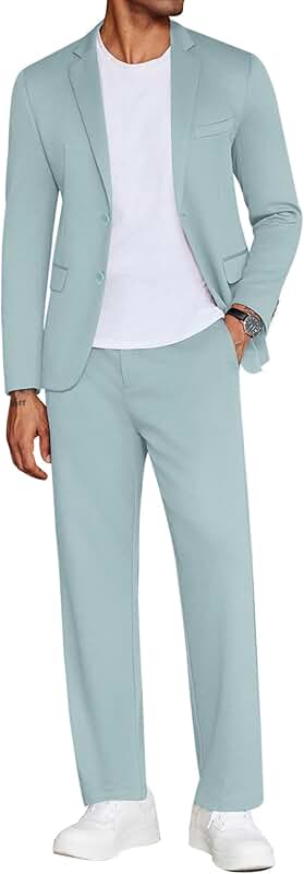 Men's Slim Fit 2-Piece Suit with Blazer and Pants