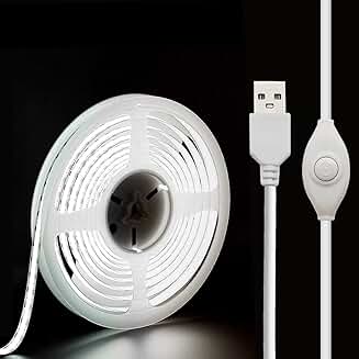 5V USB LED Strip Light, 3.28FT, White, Flexible