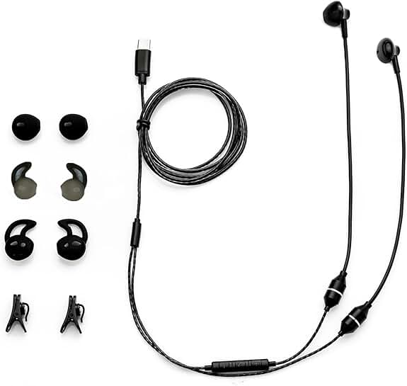 Black Air Tube Headphones with Volume Control
