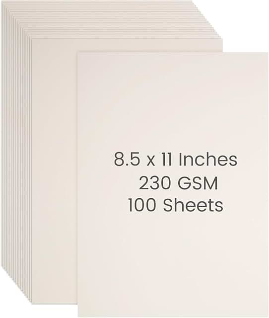 100 Sheets Ivory 8.5x11 Heavyweight Cardstock Paper