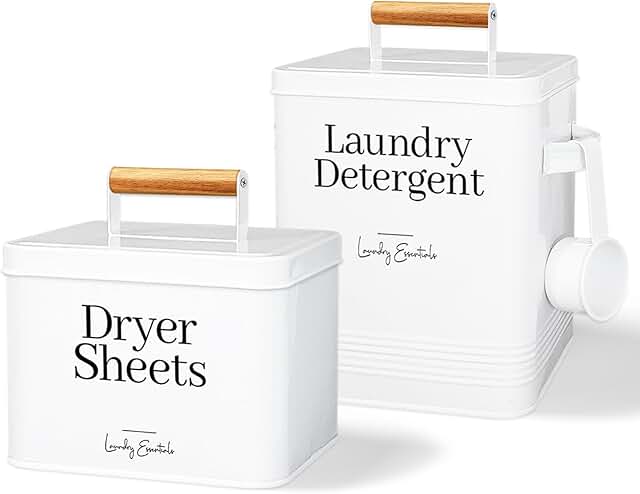 Two-Piece Modern Farmhouse Laundry Storage Set